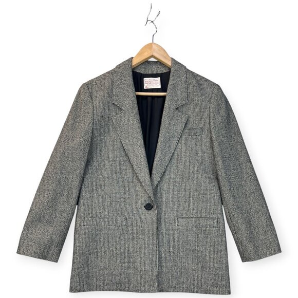 Vtg Pendleton Petite Womens Blazer Micro Plaid Woolen Mills 100% Virgin Wool 12 - Picture 3 of 13